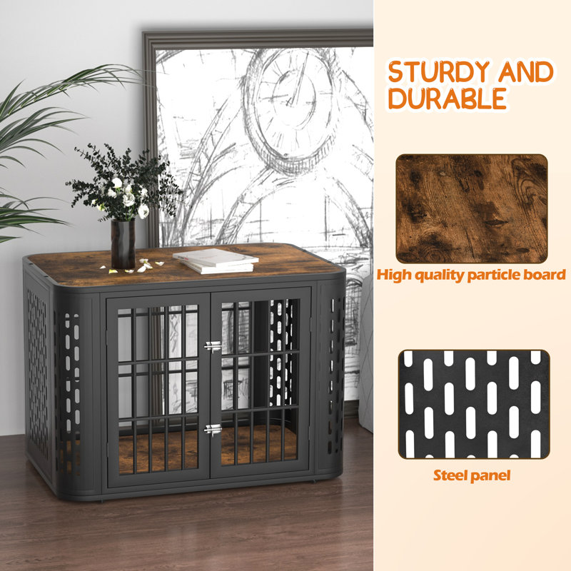 Tucker Murphy Pet™ 42 Inch Rounded Corner Dog Crate Furniture, Heavy